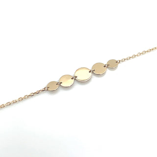 9ct Yellow Gold Graduated Disc Bracelet