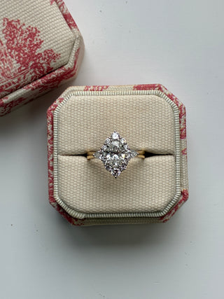 Gillian - 18ct Yellow Gold 1.86ct Laboratory Grown Oval Halo With Pear Side Stone Engagement Ring