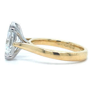 Celine - 18ct Yellow Gold Double Claw Laboratory Grown 3.02ct Oval Solitaire Diamond Ring