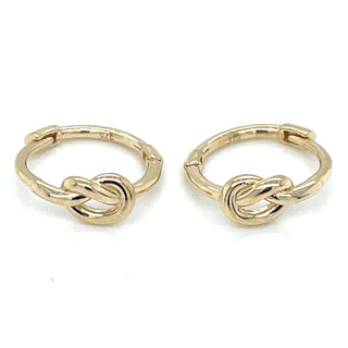 9ct Yellow Gold Knot Hoop Earrings