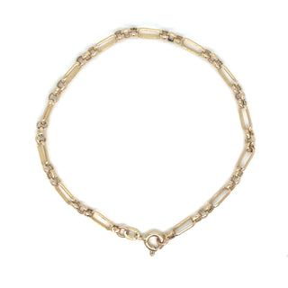 Vintage 9ct Yellow Gold 7.5” Mixed Link Bracelet