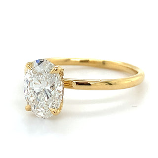 Millie - 18ct Yellow Gold 1.49ct Laboratory Grown Oval Solitaire with Hidden Halo