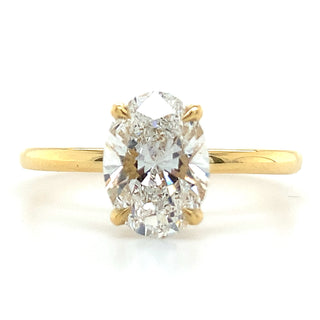 Millie - 18ct Yellow Gold 1.49ct Lab Grown Oval Solitaire with Hidden Halo