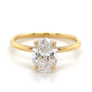 Millie - 18ct Yellow Gold 1.49ct Laboratory Grown Oval Solitaire with Hidden Halo