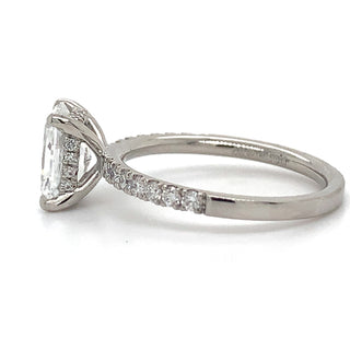 Tess - Platinum Laboratory Grown 1.82ct Radiant Cut Diamond Ring with Hidden Halo