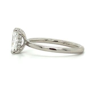Lottie - Platinum 1.31ct Laboratory Grown Radiant Diamond Ring with Hidden Halo