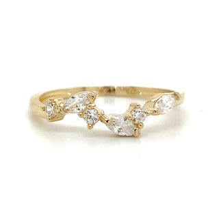 9ct Yellow Gold Scattered Cz Ring