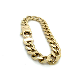 Vintage 9ct Yellow Gold Heavy Curb Link Bracelet