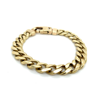 Vintage 9ct Yellow Gold Heavy Curb Link Bracelet