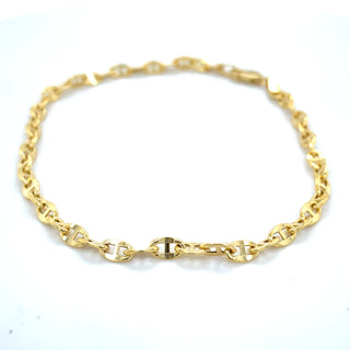 9ct Yellow Gold Sparkle Marine Bracelet