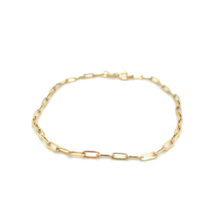 9ct Yellow Gold Small Paper Chain 7.25” Bracelet