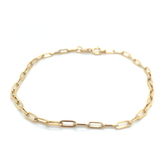 9ct Yellow Gold Small Paper Chain 7.25” Bracelet