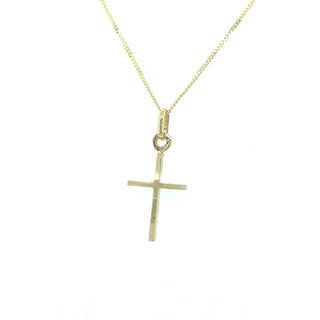 9ct Yellow Gold Petite Solid Cross