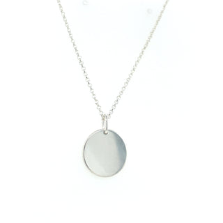 Sterling Silver 15mm Round Disc Pendant