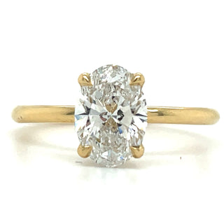 Millie - 18ct Yellow Gold 1.29ct Lab Grown Oval Solitaire with Hidden Halo