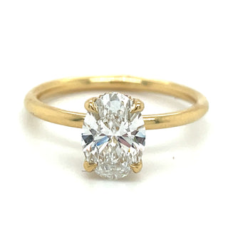 Millie - 18ct Yellow Gold 1.33ct Lab Grown Oval Solitaire with Hidden Halo