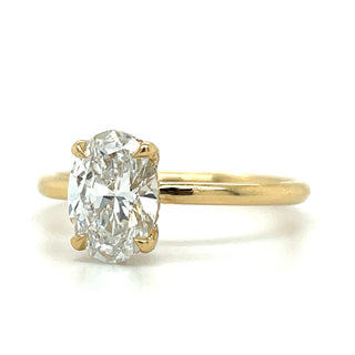 Millie - 18ct Yellow Gold 1.29ct Laboratory Grown Oval Solitaire with Hidden Halo