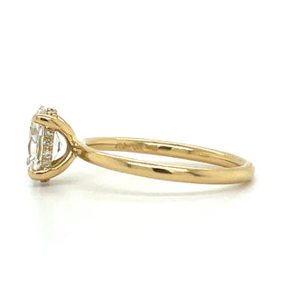 Millie - 18ct Yellow Gold 1.33ct Lab Grown Oval Solitaire with Hidden Halo