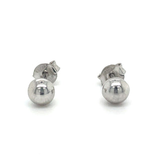 5mm Silver Round Ball Stud Earrings