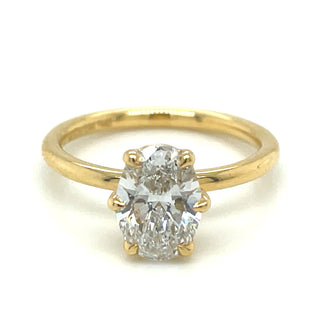 Lori - 18ct Yellow Gold Labl Grown Oval Diamond Six Claw Ring