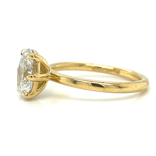 Lori - 18ct Yellow Gold Labl Grown Oval Diamond Six Claw Ring
