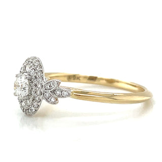 9ct Yellow Gold 0.44ct Double Oval Halo Diamond Ring