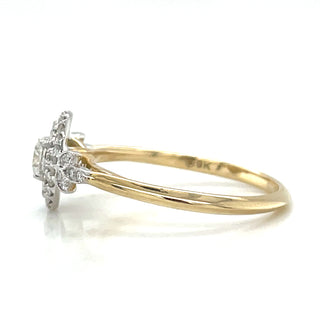 9ct Yellow Gold 0.44ct Double Oval Halo Diamond Ring