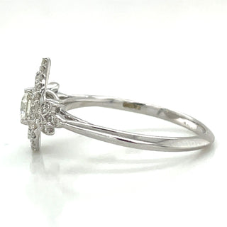9ct White Gold 0.47ct Double Pear Halo Diamond Ring