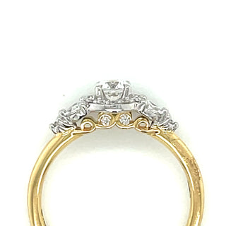 Erica - 18ct Yellow Gold 0.52ct Round Brilliant Halo Earth Grown Diamond Ring