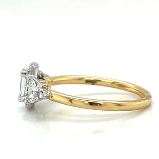 Quinn - 18ct Yellow Gold 0.54ct Emerald Cut Halo Earth Grown Diamond Ring