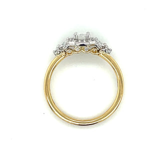 Quinn - 18ct Yellow Gold 0.54ct Emerald Cut Halo Earth Grown Diamond Ring