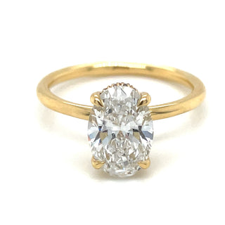 Millie - 18ct Yellow Gold 1.82ct Laboratory Grown Oval Solitaire with Hidden Halo
