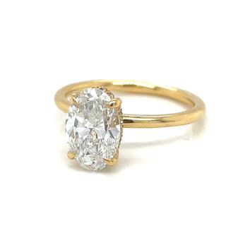 Millie - 18ct Yellow Gold 1.91ct Laboratory Grown Oval Solitaire with Hidden Halo