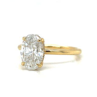 Millie - 18ct Yellow Gold 1.91ct Laboratory Grown Oval Solitaire with Hidden Halo