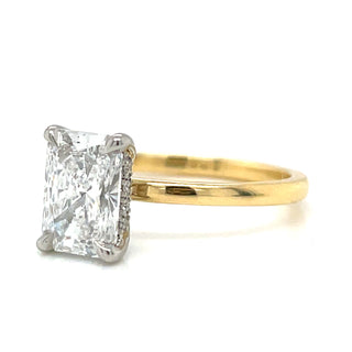Zara - 18ct Yellow Gold 1.45ct Laboratory Grown Radiant Diamond Ring with Hidden Halo