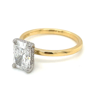 Zara - 18ct Yellow Gold 1.45ct Laboratory Grown Radiant Diamond Ring with Hidden Halo