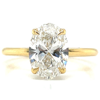 Millie - 18ct Yellow Gold 2.23ct Laboratory Grown Oval Solitaire with Hidden Halo