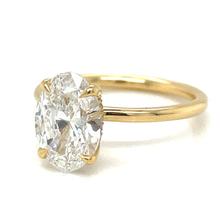 Millie - 18ct Yellow Gold 2.23ct Laboratory Grown Oval Solitaire with Hidden Halo