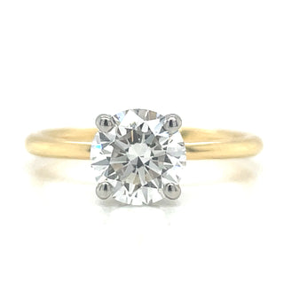 Hailey - 18ct Yellow Gold 1.42ct Lab Grown Round Brilliant Solitaire with Hidden Halo