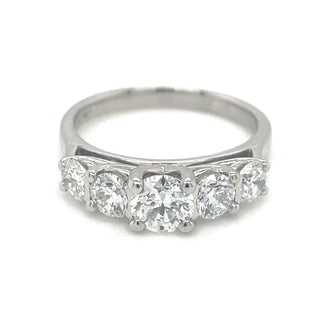 Platinum Five Stone 1.39ct Laboratory Grown Diamond Eternity Ring