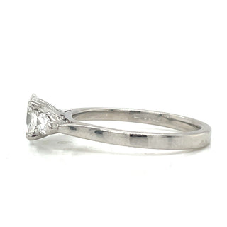 Cynthia - Platinum .76ct Laboratory Grown Oval and Side Pear Diamond Ring