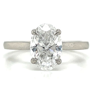 Ashley - Platinum 1.72ct Lab Grown Oval Solitaire Diamond Ring