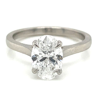 Ashley - Platinum 1.72ct Laboratory Grown Oval Solitaire Diamond Ring