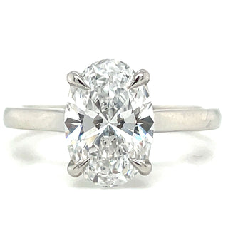Ashley - Platinum 2.02ct Lab Grown Oval Solitaire Diamond Ring