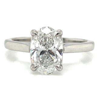 Ashley - Platinum 1.5ct Laboratory Grown Oval Solitaire Diamond Ring