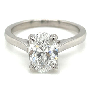 Ashley - Platinum 1.5ct Laboratory Grown Oval Solitaire Diamond Ring