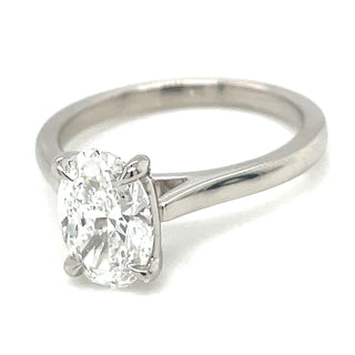 Ashley - Platinum 1.5ct Laboratory Grown Oval Solitaire Diamond Ring