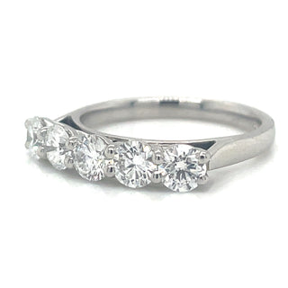 Platinum 1.22ct Laboratory Grown Five Stone Diamond Eternity Ring