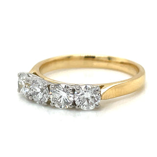 18ct Yellow Gold 1ct Lab Grown Four Stone Diamond Eternity Ring