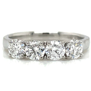Platinum 1ct Lab Grown Four Stone Diamond Eternity Ring